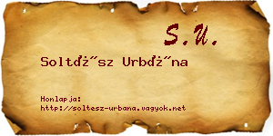 Soltész Urbána névjegykártya